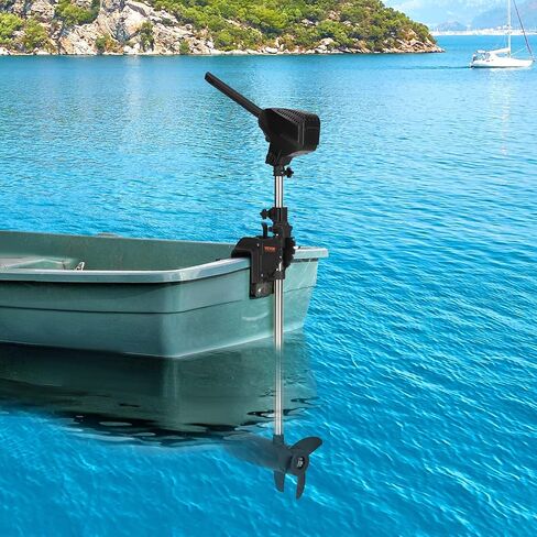 VEVOR Electric Trolling Motor 55lb Thrust Transom Mounted 24-Volt Boat Motor Variable Speed 10 LED Indicator for Kayak, Small Fishing Boats (30" Shaft) in Saudi Arabia