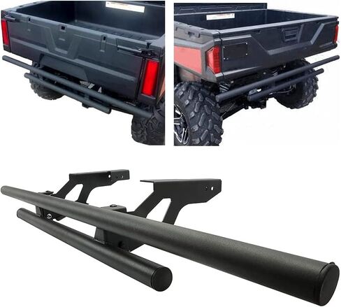 KUAFU Rear Bumper Guard Compatible with 2018-2022 Polaris Ranger 1000 XP/North Star Edition Double-Tube Rear Bumper Brush Guard Wrinkle in Saudi Arabia