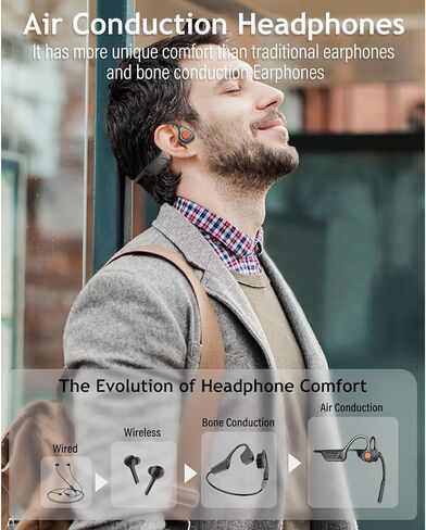 MONODEAL Bone Conduction Headphones with Mic,Open Ear Headphones Wireless Bluetooth 5.1/Mute Function/Multi-Point Capable,Air Conduction Headphones with Noise Canceling Mic,for Driving Home Office in Kuwait