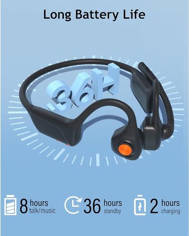 MONODEAL Bone Conduction Headphones with Mic,Open Ear Headphones Wireless Bluetooth 5.1/Mute Function/Multi-Point Capable,Air Conduction Headphones with Noise Canceling Mic,for Driving Home Office in Kuwait
