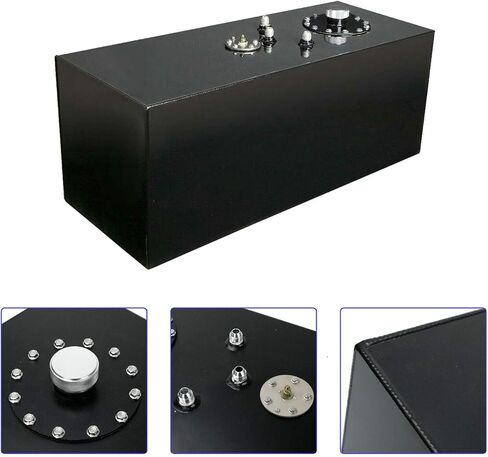 SUPERFASTRACING 19 Gallon Aluminum Top Feed Fuel Cell Gas Tank+Cap+Level Sender 72L Black in Kuwait