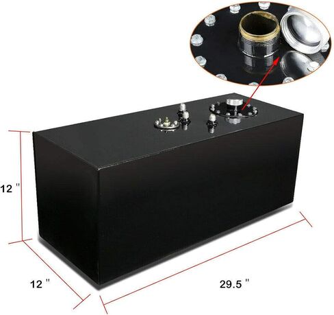 SUPERFASTRACING 19 Gallon Aluminum Top Feed Fuel Cell Gas Tank+Cap+Level Sender 72L Black in Kuwait