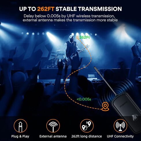 ميكروفون لاسلكي MAONO، ميكروفون ديناميكي لاسلكي محمول باليد UHF، 20 ترددات UHF ميكروفون كاريوكي، ميكروفون لاسلكي للغناء، الكاريوكي، DJ، الغناء، الكنيسة، الكلام، الزفاف، نطاق 262 قدم (WM760 A2) in Kuwait