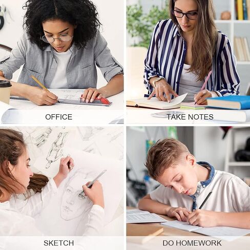 AUAUY 2PCS Metal Inkless Pencil, Infinity pencil, Reusable Everlasting Pencil, Replaceable Nib Pencil with 2 Replaceable Nib for Writing Drawing Students Home Office School Supplies(Black) in Saudi Arabia