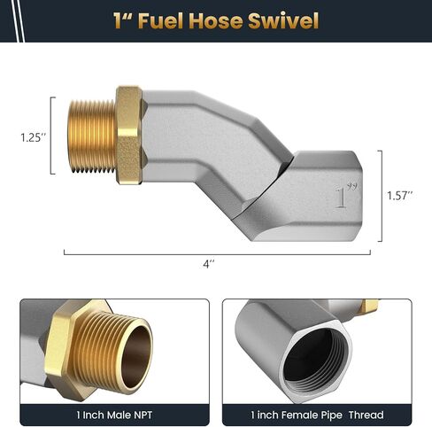 1 "NPT خرطوم الوقود قطب 360 سبيكة الدورية موصل لمضخة نقل الوقود، فوهة الوقود قطب، طائرة الوقود متعددة الطائرة قطب in Kuwait