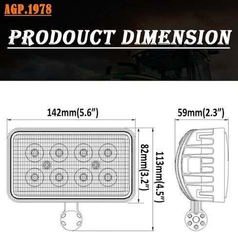 12V مستطيلة أدى ضوء العمل الأبيض 40W ضوء جرار الفيضانات استبدال LightJohn Deere OEM NO. RE154908، RE154906، RE154904، RE154903، RE154900، RE154898، RE154901، و RE154902 in Saudi Arabia