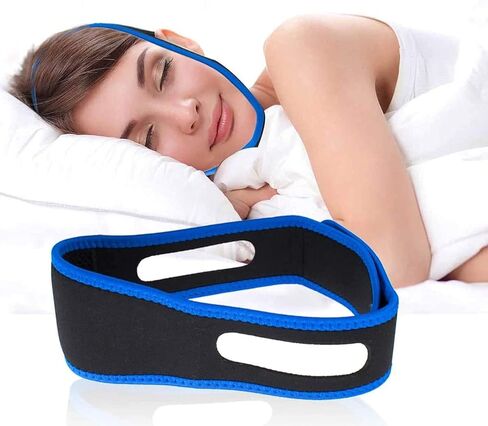 Anti Snoring Chin Strap Anti Snoring Devices Snoring Solution Snore Reducing Sleep Aid to Keep Mouth Closed Adjustable and Breathable Snore Stopper for Men and Women in Kuwait