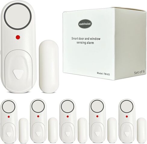 Door and Window Sensing Alarm, Anti-Theft Alarm, 120db high Volume Door and Window Sensing Alarm Sensor, Door Opening Alarm, Door Opening ding Dong Reminder, Door not Closed Reminder (6 Pack) in Saudi Arabia