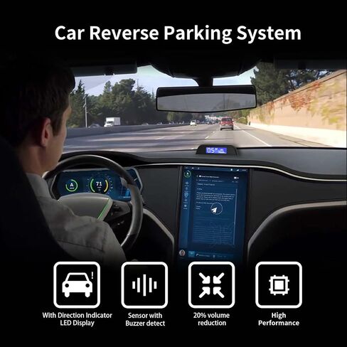 4 Parking Sensors, Compact Screen Distance Display with Sound Warning + 4 Black Parking Sensors for Car Auto Vans RV Trailer in Saudi Arabia