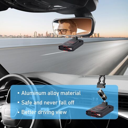 حامل كاشف الرادار، قضيب مرآة الرؤية الخلفية من الألومنيوم، من أجل Escort IX IXc Max 3 Max360C 2020 Max 360 Redline EX Beltronics GT360 Cobra DualPro كاشفات الرادار، مع قاعدة اتصال مغناطيسية EZ in Kuwait