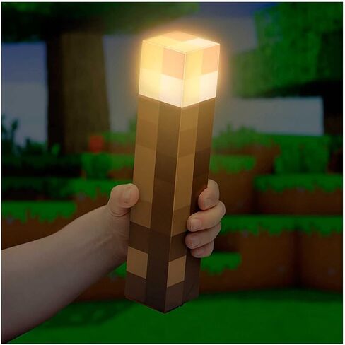 Paladone Minecraft Torch Lamp and Night Light, Wall Mountable or Freestanding, Battery-Powered, Officially Licensed Minecraft Room Decor in Saudi Arabia