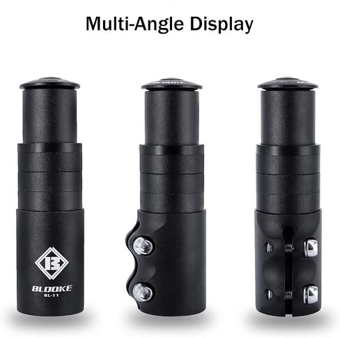 Bike Fork Stem Extender Bicycle Handlebar Stem Riser,Adjustable Aluminium Alloy Head Up Adapter for 1-1/8"Bike Neck Extender Black in Saudi Arabia