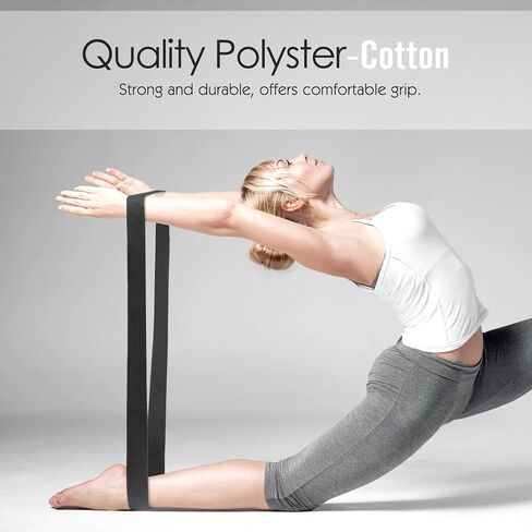 MoKo Yoga Strap Belt [2 Pack], Stretching Exercise Fitness Bands 6ft, Made with Durable Cotton Soft with Metal D-Ring Buckle, Best for Holding Poses, Physical Therapy, Pilates, Increase Flexibility in Saudi Arabia