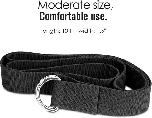 MoKo Yoga Strap Belt [2 Pack], Stretching Exercise Fitness Bands 6ft, Made with Durable Cotton Soft with Metal D-Ring Buckle, Best for Holding Poses, Physical Therapy, Pilates, Increase Flexibility in Saudi Arabia