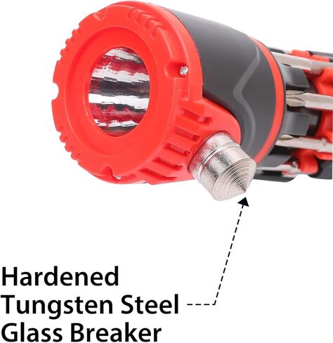 قاطع النوافذ وقاطع حزام الأمان من YANTU، كاسر زجاج السيارة، رؤوس مطرقة فولاذية التنجستن مزدوجة الجوانب، مطرقة أمان السيارة 2 في 1، أداة السيارات الضرورية للطوارئ in Kuwait