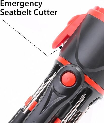 قاطع النوافذ وقاطع حزام الأمان من YANTU، كاسر زجاج السيارة، رؤوس مطرقة فولاذية التنجستن مزدوجة الجوانب، مطرقة أمان السيارة 2 في 1، أداة السيارات الضرورية للطوارئ in Kuwait