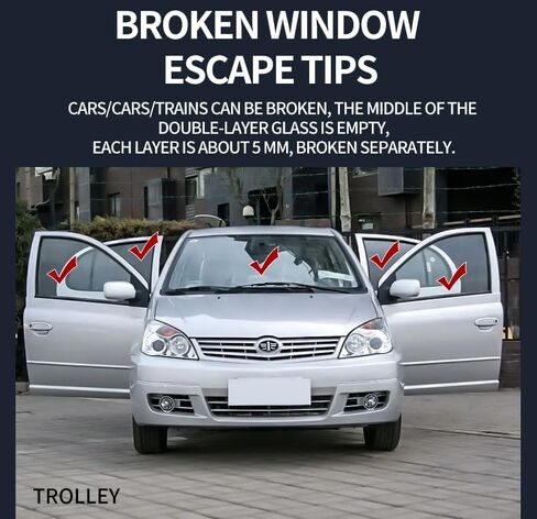 سوار كسر نافذة السيارة، حزام معصم لكسر زجاج السيارة، أداة الهروب في حالات الطوارئ، أداة إنقاذ ذاتية مع خرزة من كربيد التنجستين، سوار أمان مقسى بنافذة مكسورة محملة بزنبرك السيارة، الهروب السريع in Kuwait