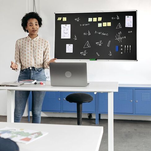 Black Board, 70 x 40 inch Large Chalkboard with Aluminum Frame, Black Boards Dry Erase Includes 1 Magnetic Erase & 3 Dry Erase Markers, Black Surface, for Office Home and School in Saudi Arabia