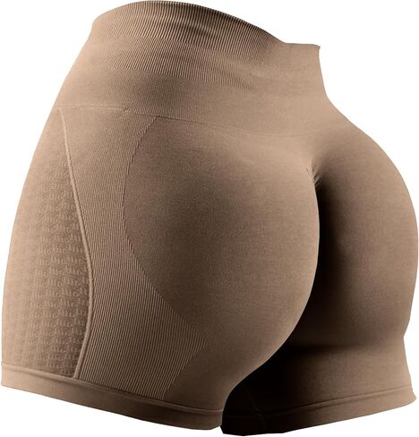 SENBANB سراويل نسائية عالية الخصر للتمرين سراويل قصيرة لرفع المؤخرة غير مخيطة سراويل قصيرة لراكبي الدراجات النارية في صالة الألعاب الرياضية واليوجا in Kuwait