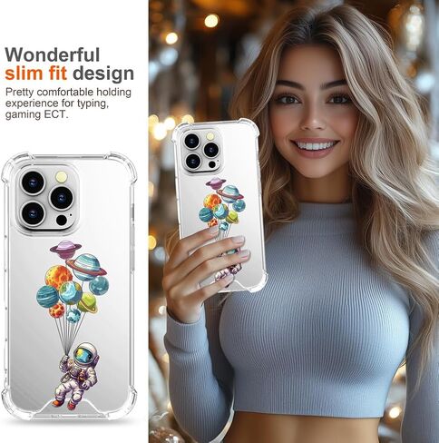 جراب Hungo متوافق مع هاتف iPhone 16 Pro للنساء والفتيات بتصميم شفاف لطيف، جراب مصمم على شكل زهرة جمالية للفتيات البنات لهاتف 16 Pro أرجواني وردي in Saudi Arabia