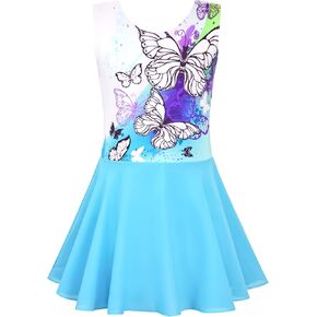 TENVDA Girls Ballet Leotards with Skirt Sparkly Sleeveless Gymnastics Dance Dresses Outfit (Toddler/Little Kid/Big Kids) in Saudi Arabia