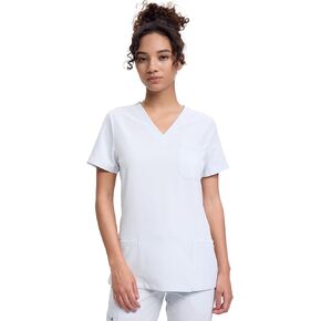 Scrubs for Women, Soft V-Neck Scrub Tops, Stretchy Medical Uniform with 4 Pockets, Breathable & Easy Care