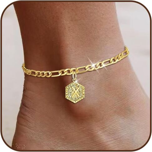 choice of all Gold Anklets for Women Initial Anklet Cuban Link Ankle Bracelets for Teen Girls Trendy Stuff Under 5 Dollar Gifts Womens Jewelry Clearance Items in Saudi Arabia