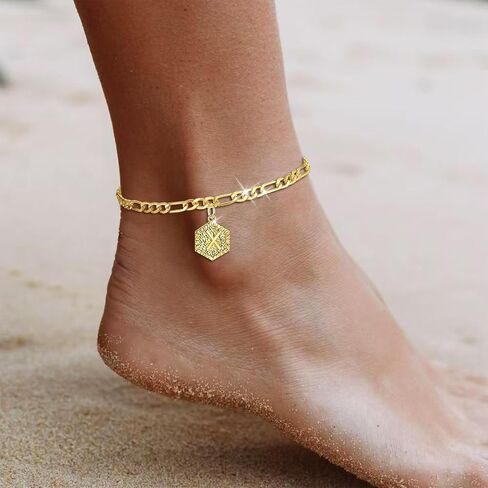 choice of all Gold Anklets for Women Initial Anklet Cuban Link Ankle Bracelets for Teen Girls Trendy Stuff Under 5 Dollar Gifts Womens Jewelry Clearance Items in Saudi Arabia