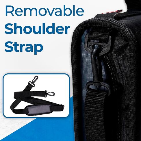حافظة بسحاب من Case-it Mighty Zip Tab 6 عبوات 3 حلقات دائرية مع عروات 5 ألوان، مجلد ملفات ممتد وحزام كتف ومقبض، D-146 أزرق داكن in Saudi Arabia