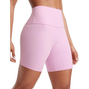 شورت CRZ YOGA للسيدات ButterLuxe Biker مقاس 6 بوصات - شورت يوجا عالي الخصر للتمرين والجري والكرة الطائرة من الألياف اللدنة