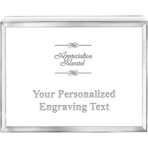 4"x3" Horizontal Billboard Appreciation Acrylic Award, Custom Engraved Appreciation Trophy, Engraving Included, Prime