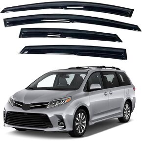 Window Visor Compatible with Toyota Sienna 2011-2020, Rain Guard Tape-On Extra Durable Sun Wind Air Side Vent Window Deflector, 2011 2012 2013 2014 2015 2016 2017 2018 2019 2020