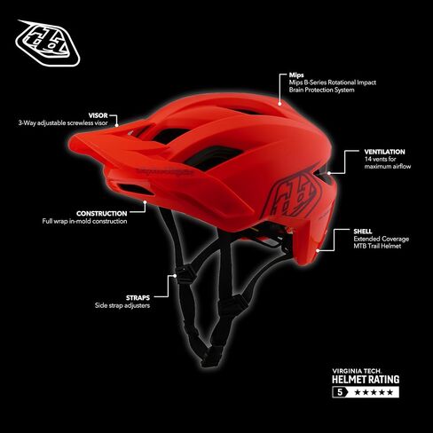 Troy Lee Designs Flowline Adult Mountain Bike Helmet MIPS EPP Lightweight Vented Adjustable Detachable Visor All Mountain Enduro, Gravel, Trail, BMX, Off-Road MTB in Saudi Arabia