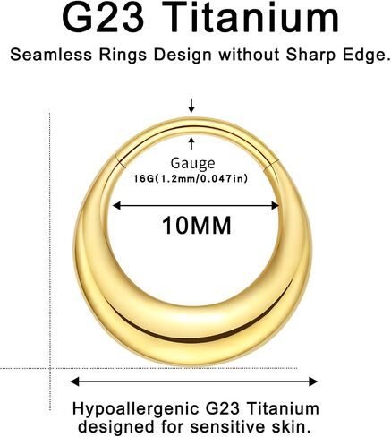 VOJO G23 Titanium 16G Teardrop Septum Hoop Ring Daith Tragus Piercing Clicker Nose Jewelry for Women in Saudi Arabia