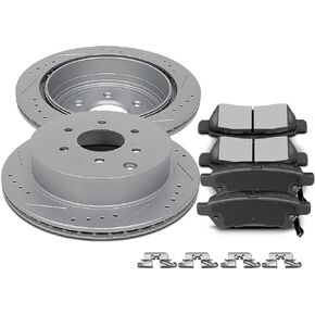 SCITOO Brake Kit Rear Brake Rotors and Ceramic Brake Pads fit for 2005-2018 for Nissan Frontier,2005-2015 for Nissan Xterra,2009-2012 for Suzuki Equator