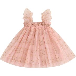 Baby Girl Halloween Costume Butterfly Wing Mesh Flower Sleeveless Tulle Fairy Romper Dress Birthday Tutu Dress