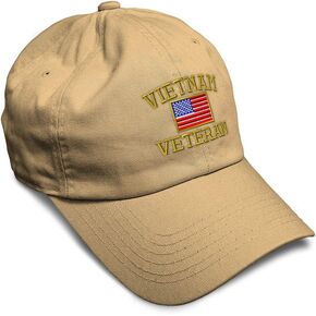 Soft Baseball Cap Vietnam Veteran War B Embroidery Flags USA Twill Cotton Army Dad Hats for Men & Women