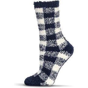 MeMoi Women's Classic Buffalo Plaid Cozy Crew Socks