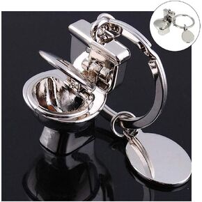 Acxico 3 pcs Cute Mini Toilet Pendant Commode Key Chain Ring Fob Keychain Keyfob Keyring Gift