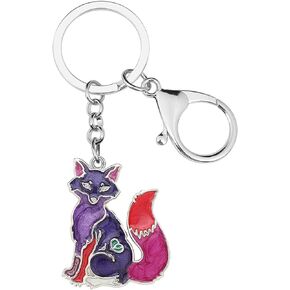 Enamel Alloy Cartoon Fox Keychain Cute Jewelry Gift for Women Girls Bag Wallet Car Charms