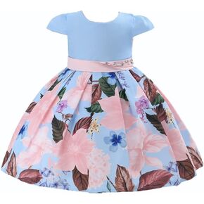 Cosplay Life Floral Dress for Girls and Young Adults Fashion Flower Waistline Kids Party Festival Dress Ages 2-6 Years Old