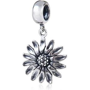 Sunflower Charm 925 Sterling Silver Sun Flower Charm Birthday Charm Anniversary Charm for Pandora Charms Bracelet