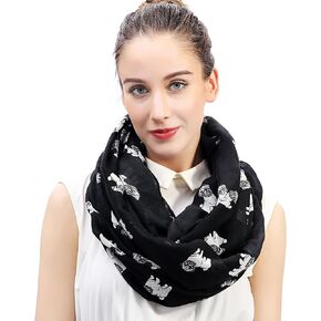 Pug Dog Print Women's Infinity Scarf Lightweight