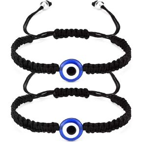 Binami Evil Eye Lucky Bracelets Kabbalah Adjustable Red String Amulet Nazar Matching Friendship Gift for Women Men Couple
