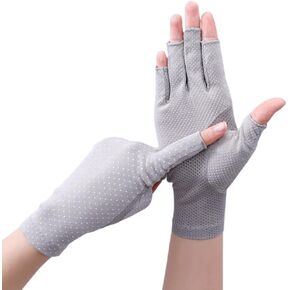 Eohak Women Driving Gloves Sun UV Protection Summer Outdoor Hiking UPF 50+ Gloves Touchscreen Half-Finger Gloves