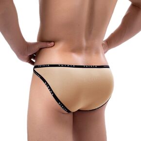 Faringoto Men's Ice Silk Underwear Sexy Letter Narrow Edge Bikini Low Waist Briefs