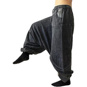 سراويل حريم اليوجا للرجال، سراويل قطنية منسدلة بين الساقين، سراويل منخفضة للمهرجانات in Kuwait