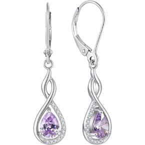 Starchenie Infinity Dangle Earrings for Women Sterling Silver Teardrop Leverback Earring Gemstones Jewelry