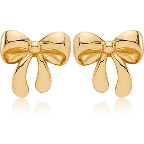 Gold Bow Earrings for Women Bow Stud Earrings Cute Dangle Drop Earrings Trendy Jewelry Gifts for Women… in Kuwait