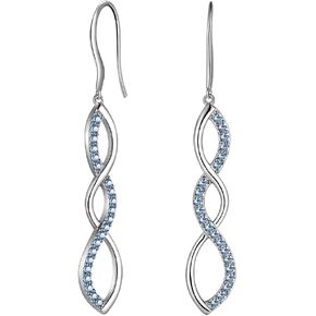 925 Sterling Silver Infinity Drop & Dangle Earrings with AAA Cubic Zirconia Endless Symbol Infinity Love Hoop Earrings Elegant Wedding Earrings Fine Jewelry Bridesmaid Gifts Christmas Birthday Gifts